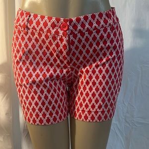 Crown and Ivy red and white geometric shorts.